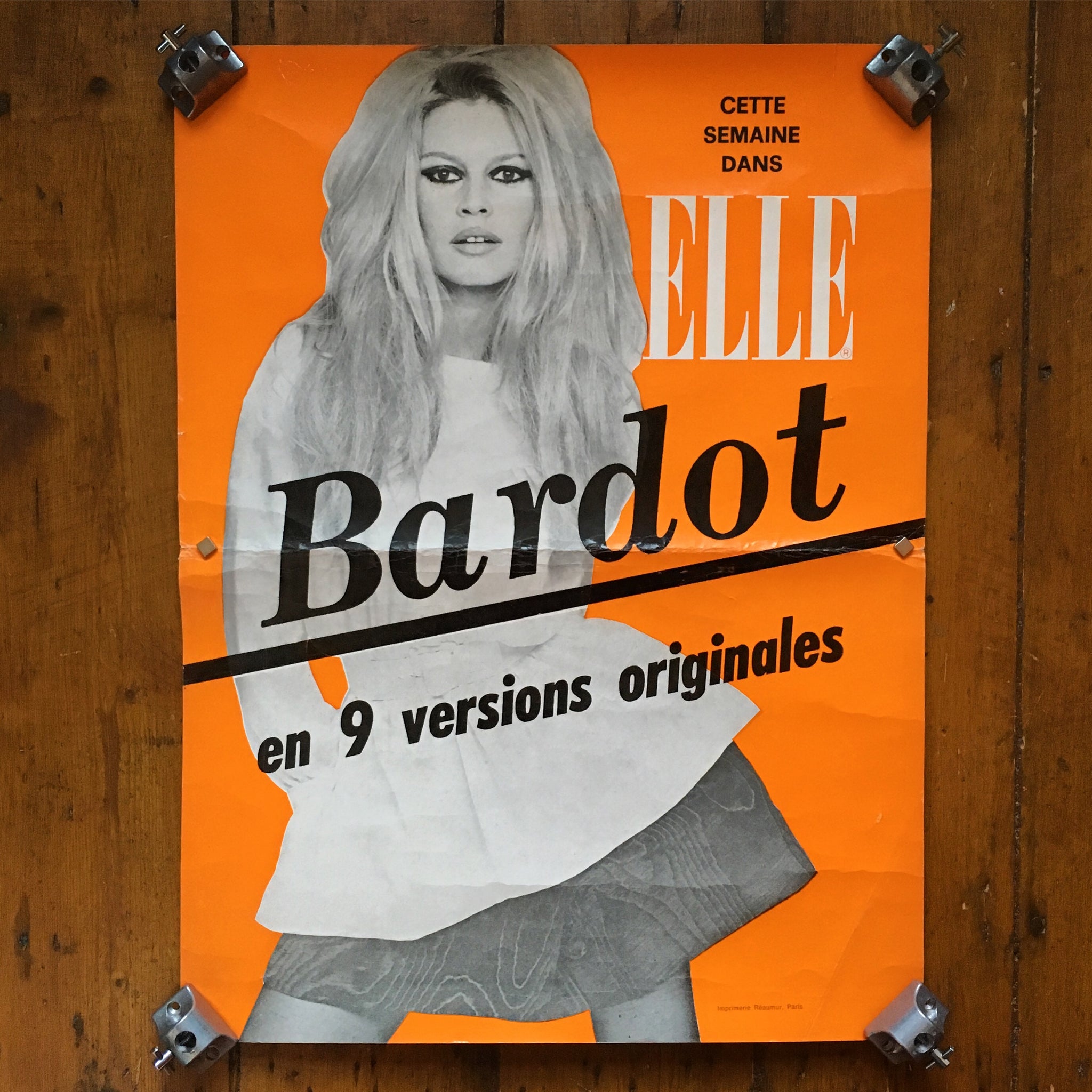 1970's Brigitte Bardot Elle Magazine Poster