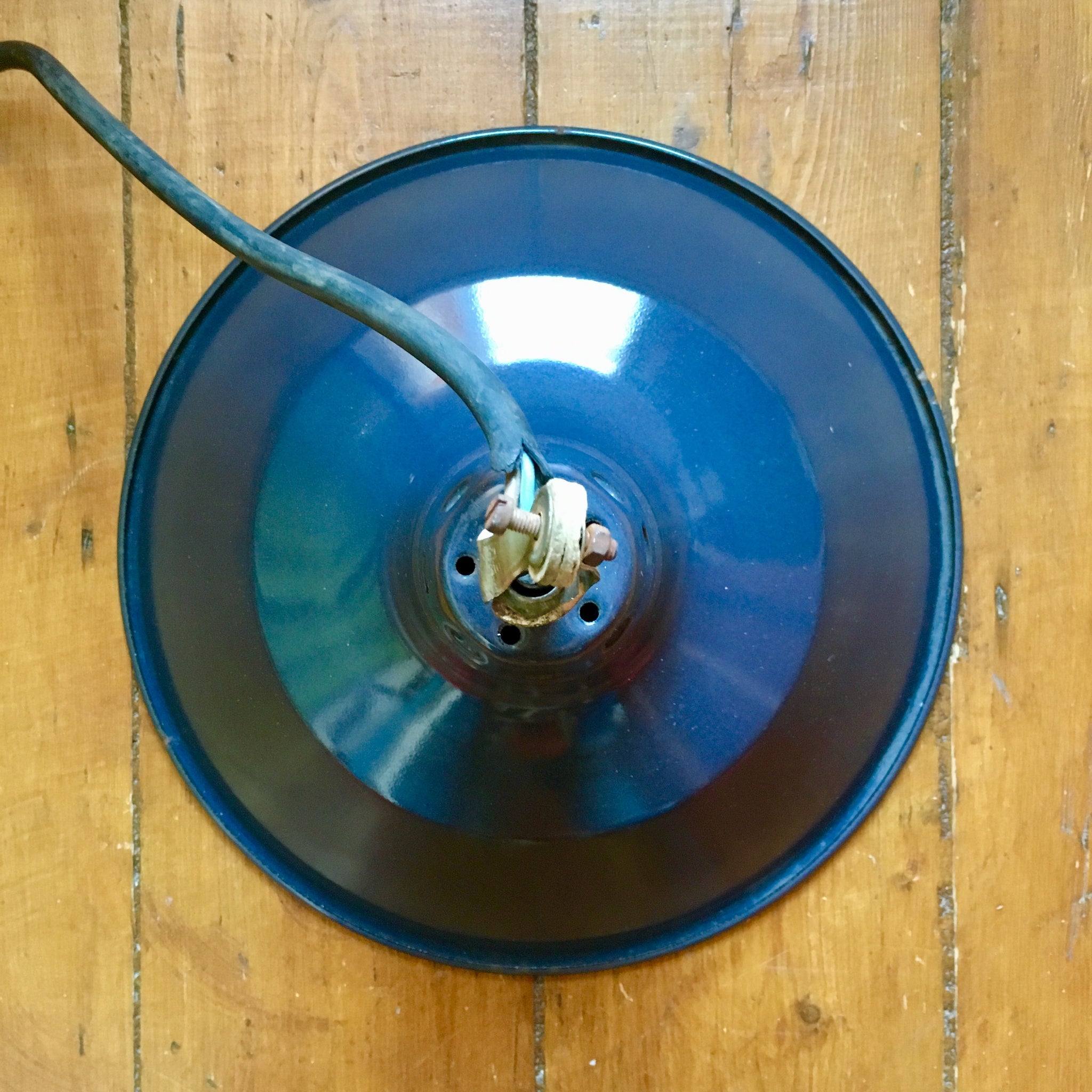 1960's French Enamel Industrial Light