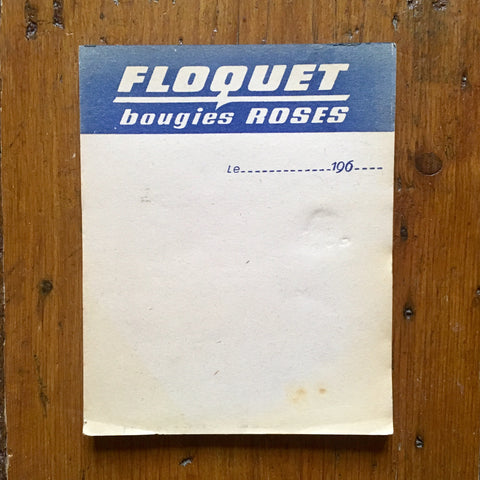 1950's Floquet Spark Plugs Garage Receipt Book