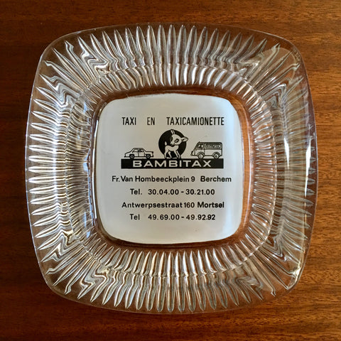 1960's Belgian Bambitax Taxi Service Ashtray