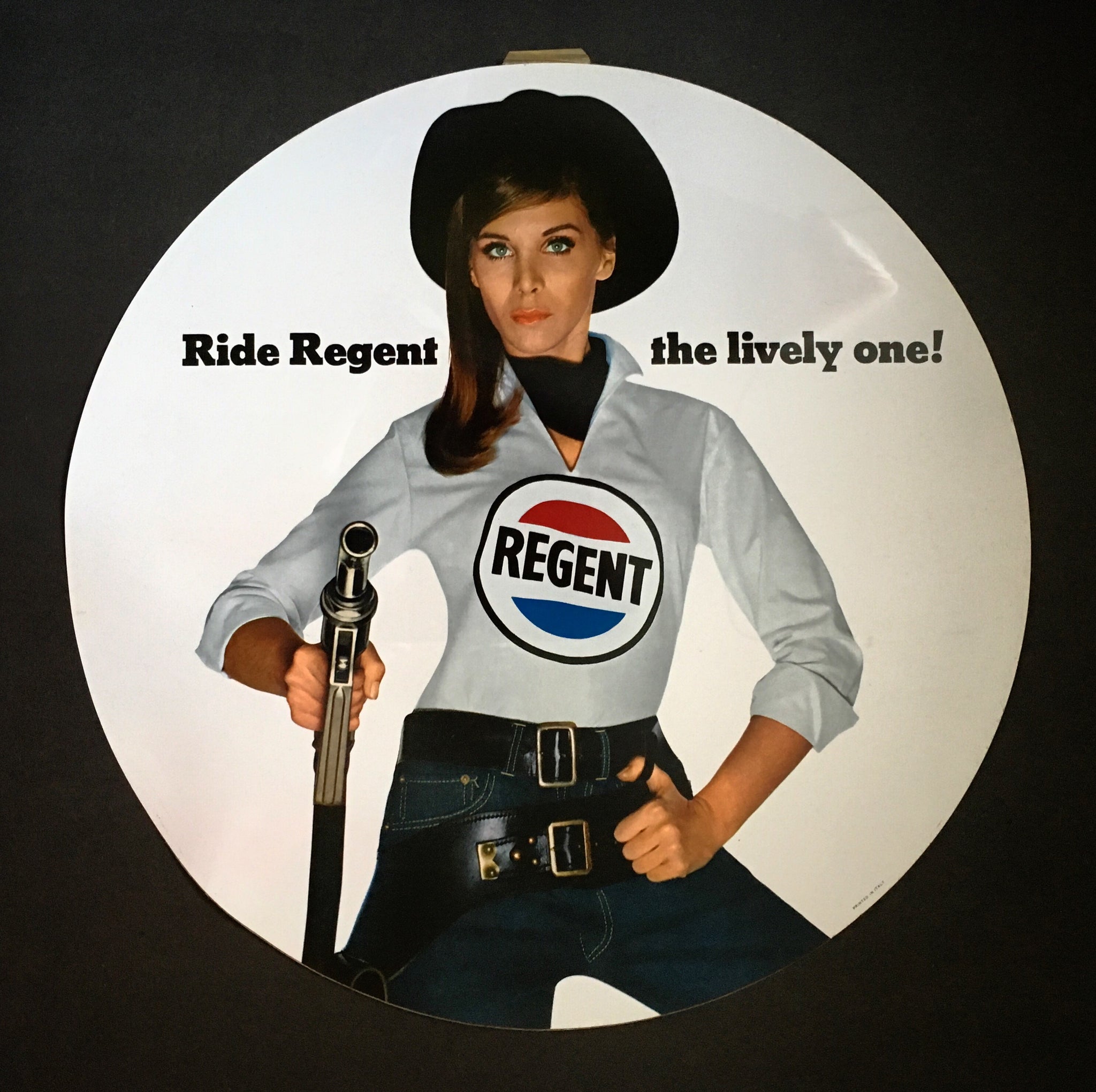 1966 Regent Petrol Pump Sticker with Brian Duffy photograph