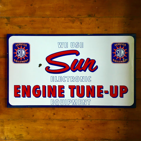 Sun Engine Tune-Up Equipment Enamel Sign