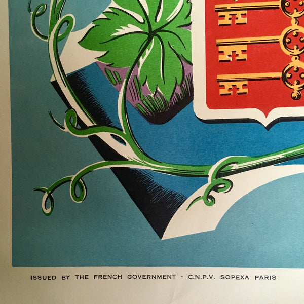 Vins des Côtes du Rhône 'Les Vignobles de France' Remy Hetreau Poster 1954